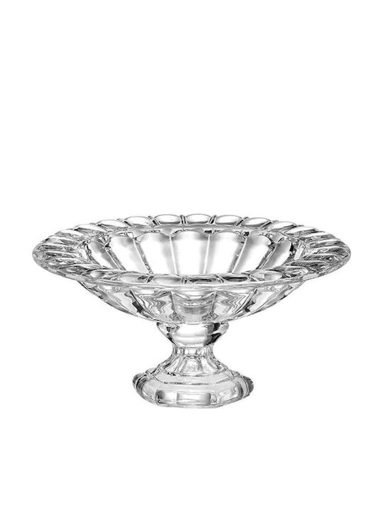 Dekorative Schale Kristall mit Sockel Transparent 33x33x16cm