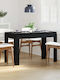 Esstisch Holz Schwarz Eiche 120x60x76cm