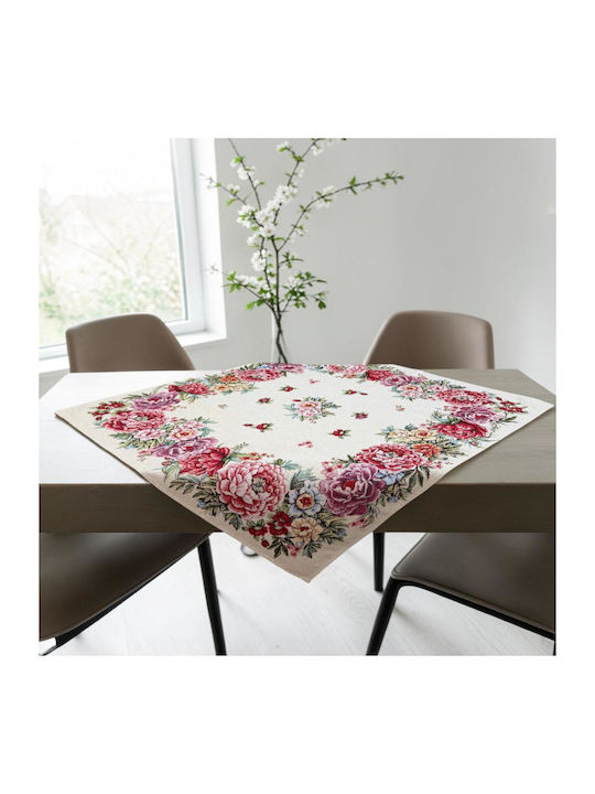 Linea Home Καρέ Τραπεζομάντηλο Σετ 5τμχ Carmen Carmen 90x90εκ.