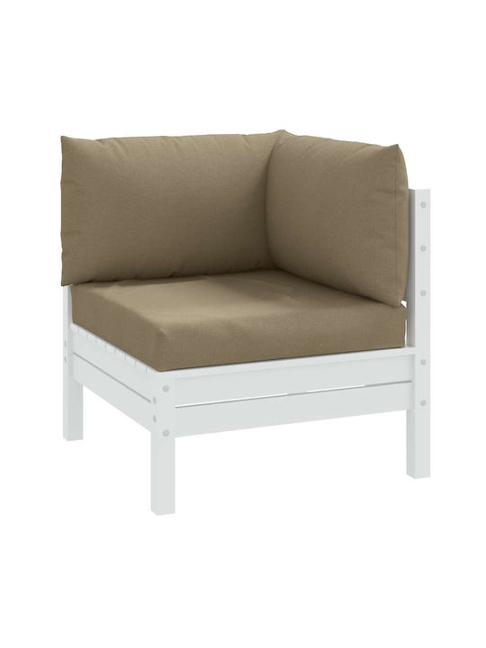vidaXL Garden Chair Cushions with Backrest Taupe 3 Pieces