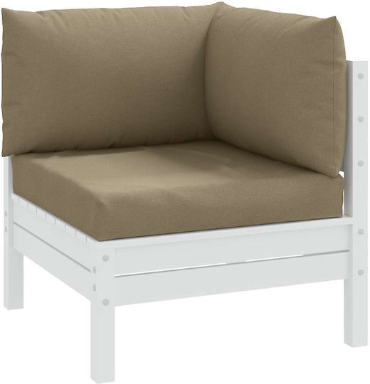vidaXL Garden Chair Cushions with Backrest Taupe 3 Pieces