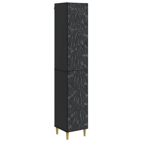 vidaXL Στήλη Μπάνιου Τοίχου Μ33xΒ34.5xΥ90cm Μαύρη
