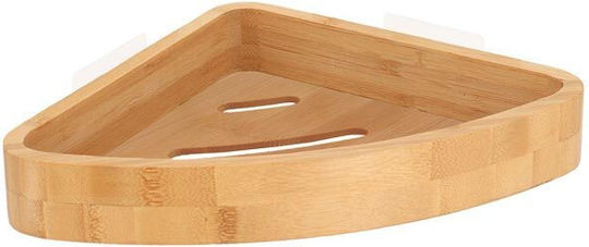 Wooden Corner Wall Mounted Bathroom Shelf