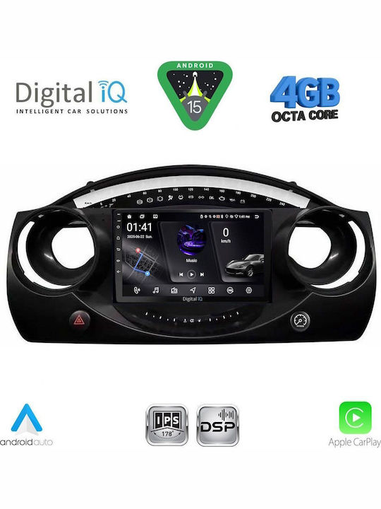 Digital IQ Auto-Audiosystem für Mini Cooper 2000-2006 Bluetooth USB Eingebautes Wi-Fi GPS Apple CarPlay Android Auto mit Touchscreen 9 Zoll DIGITAL IQ RSG 6063 CPA
