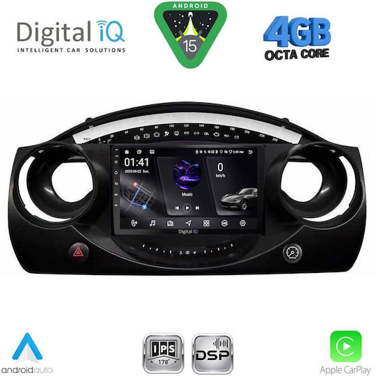 Digital IQ Car Audio System for Mini Cooper 2000-2006 (Bluetooth/USB/WiFi/GPS/Apple CarPlay/Android Auto) with 9" Touch Screen