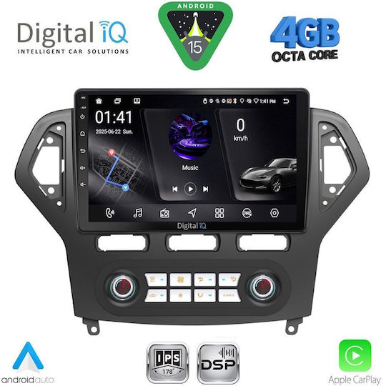 Digital IQ Ηχοσύστημα Αυτοκινήτου για Ford Mondeo 2007-2011 με Clima (Bluetooth/USB/WiFi/GPS/Apple-Carplay/Android-Auto) με Οθόνη Αφής 10"
