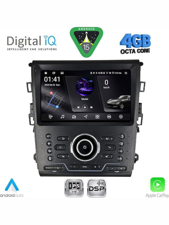 Digital IQ Car Audio System for Ford Mondeo 2014-2023 with Clima (Bluetooth/USB/WiFi/GPS/Apple CarPlay/Android Auto) with 9" Touch Screen