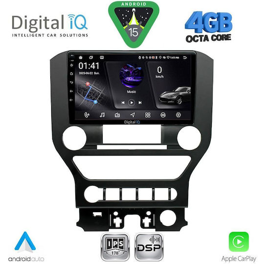 Digital IQ Car Audio System for Ford Mustang 2015-2020 Bluetooth USB WiFi GPS Apple CarPlay Android Auto with 9" Touch Screen