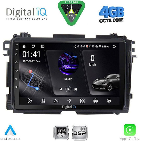 Digital IQ Ηχοσύστημα Αυτοκινήτου για Honda HR-V 2015-2021 (Bluetooth/USB/WiFi/GPS/Apple-Carplay/Android-Auto) με Οθόνη Αφής 9"