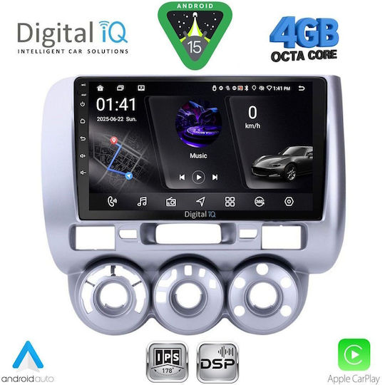 Digital IQ Ηχοσύστημα Αυτοκινήτου για Honda Jazz 2002-2008 με A/C (Bluetooth/USB/WiFi/GPS/Apple-Carplay/Android-Auto) με Οθόνη Αφής 9"