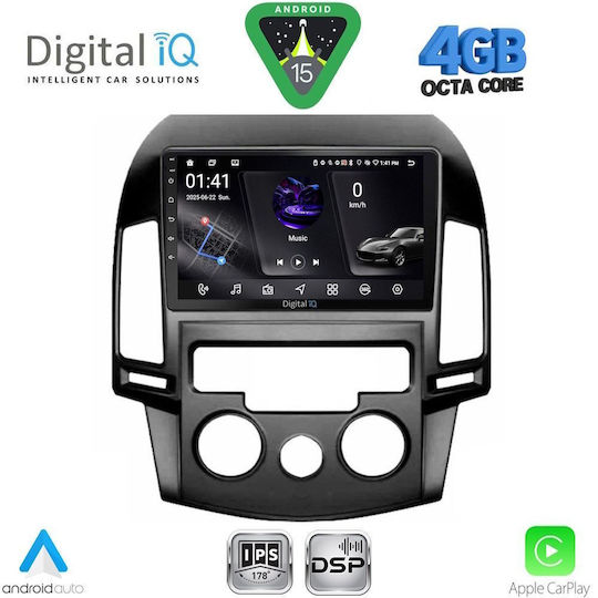 Digital IQ Ηχοσύστημα Αυτοκινήτου για Hyundai i30 2007-2012 με A/C (Bluetooth/USB/WiFi/GPS/Apple-Carplay/Android-Auto) με Οθόνη Αφής 9"