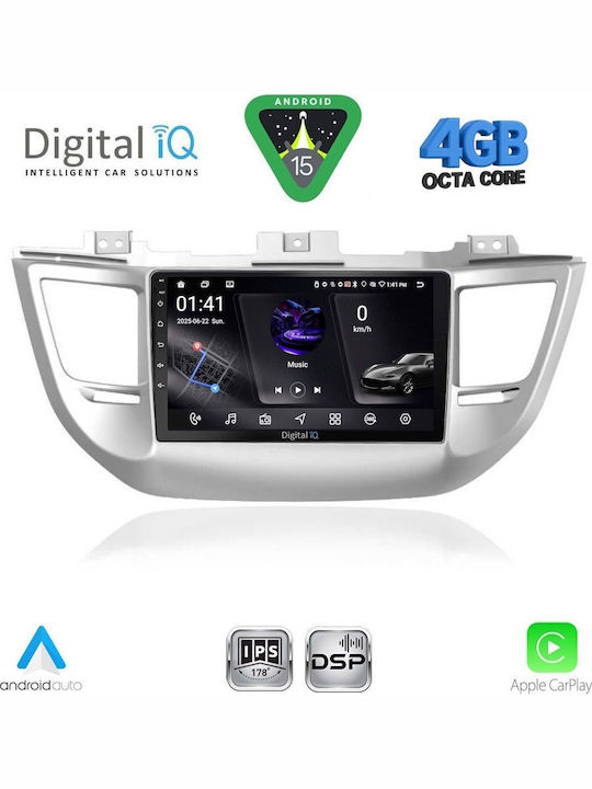 Digital IQ Car Audio System for Hyundai Tucson 2015-2019 (Bluetooth/USB/WiFi/GPS/Apple CarPlay/Android Auto) with 9" Touch Screen