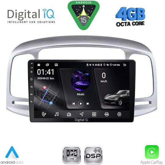 Digital IQ Car Audio System for Hyundai Accent 2005-2012 (Bluetooth/USB/WiFi/GPS/Apple CarPlay/Android Auto) with 9" Touch Screen