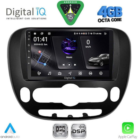 Digital IQ Car Audio System for Kia Soul 2014 (Bluetooth/USB/WiFi/GPS/Apple CarPlay/Android Auto) with 9" Touch Screen