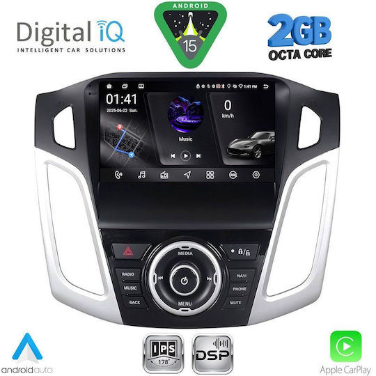 Digital IQ Car Audio System for Ford Focus 2011-2018 Bluetooth USB WiFi GPS Apple CarPlay Android Auto with 9" Touch Screen