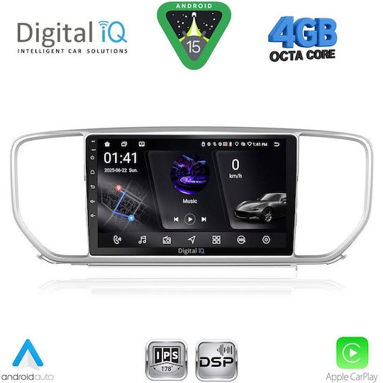 Digital IQ Car Audio System for Kia Sportage 2018-2021 Bluetooth USB WiFi GPS Apple CarPlay Android Auto with 9" Touch Screen