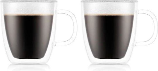 Bodum Glass Mug Brown 300ml 2pcs