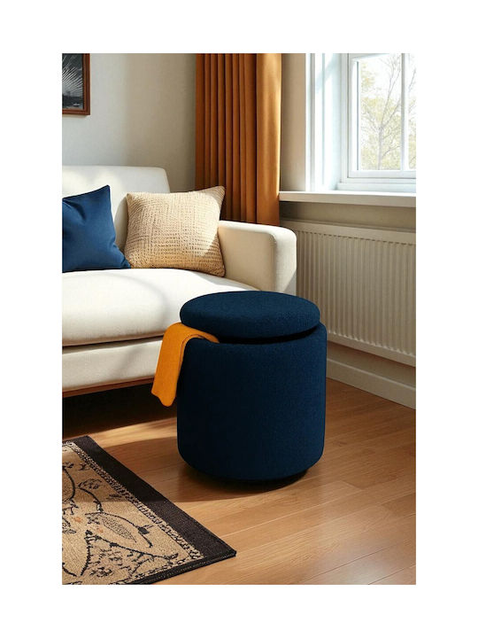 Living Room Stools With Storage Space Upholstered With Fabric Round