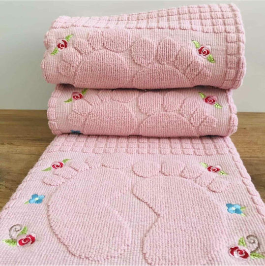 SteweHome Set Cotton Bath Mats STE-024818-V51258 Pink 50x70cm 3 Pieces