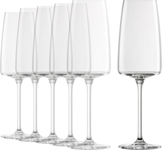 Schott Zwiesel Σετ Ποτήρια Κρασιού Κολωνάτα Κρυστάλλινα Γκρι 388ml 6τμχ