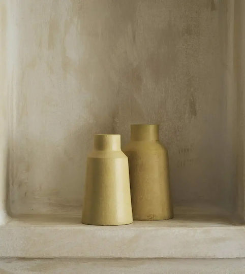 Gofis Home Ceramic Vase Livana Gold 13x13xH23cm Gofis Home Ceramic Vase Livana Gold 13x13xH23cm