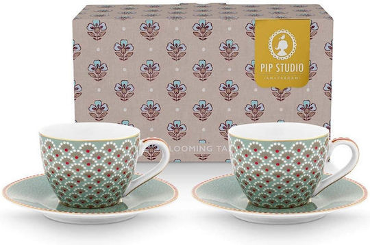 PiP Studio Blooming Tales Tasse Kaffee aus Porzellan Mehrfarbig 120ml