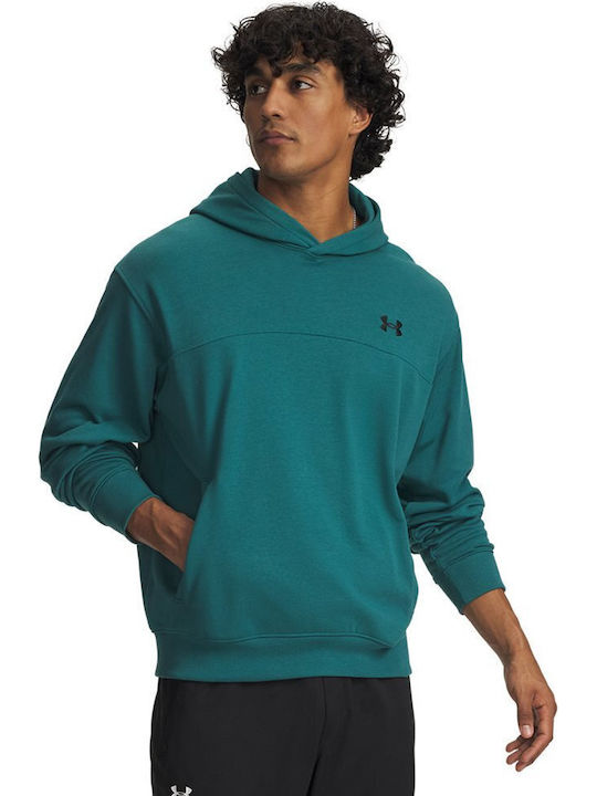 Under Armour Rival Hanorace Bărbați Cu Glugă Verde