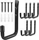 Set 8 Maclean MC-489 Wall Mounts Elastic Wheels Ladders Bicycles Steel Maximum Load 22kg/Arm