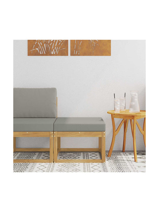 Wooden Cube Garden Stool with Cushion White 59x...