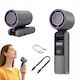 Verk Group Portable Mini Fan USB 199 Speeds Folding Flashlight Display Black 5907451381595