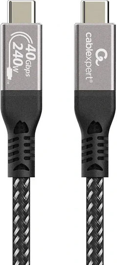 Cablexpert Premium Braided USB 4 Video Cable USB-C Male - USB-C 240W PD Black 0.5m CCBP-USB4-CMCM240-0.5M