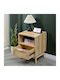 Bedside Table Scandy Wooden Beige 40x39.5x55cm