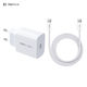 Remax GaN Charger with USB-C Port and USB-C to USB-C Cable 40W Power Delivery Quick Charge 4.0 White (CA10)