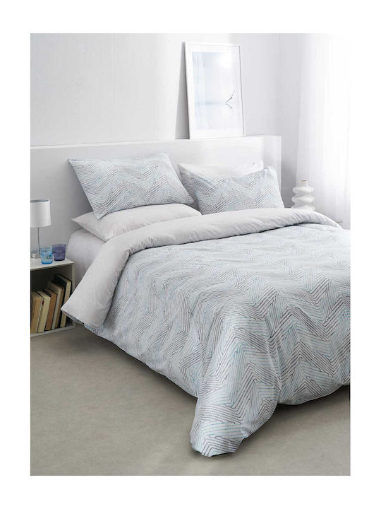 Vesta Home Ariadni Bed Sheet Set with 2 Pillowcases Super-Double with Rubber Hugger 170x270cm Gray (3 Pieces)