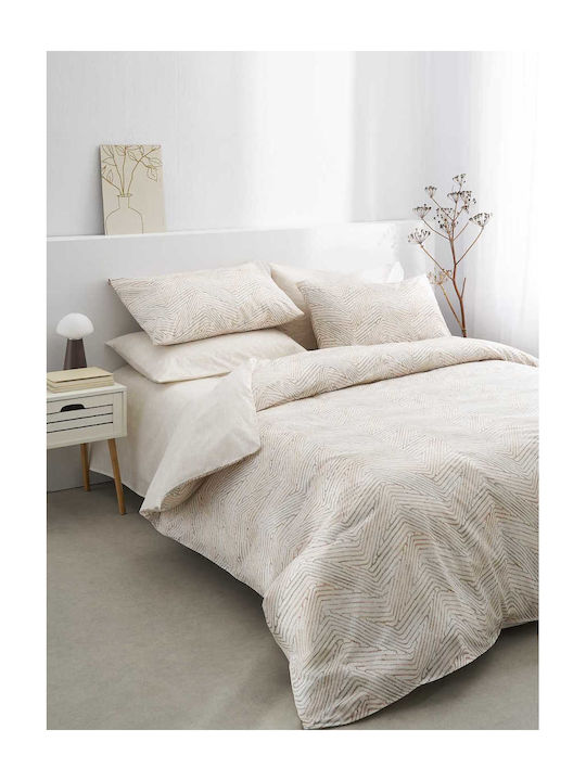 Vesta Home Ariadni Подредба Чаршафи King Size с Еластична Лента 240x270+35см Бежови (4 Бройки)