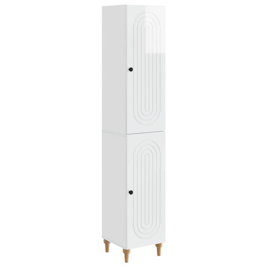 vidaXL Bathroom Column Cabinet Wall Hung M33xD34.5xH90cm White