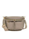 Gallantry Women Waist Bum Bag Compact Grained Effect Zipper Pockets Taupe