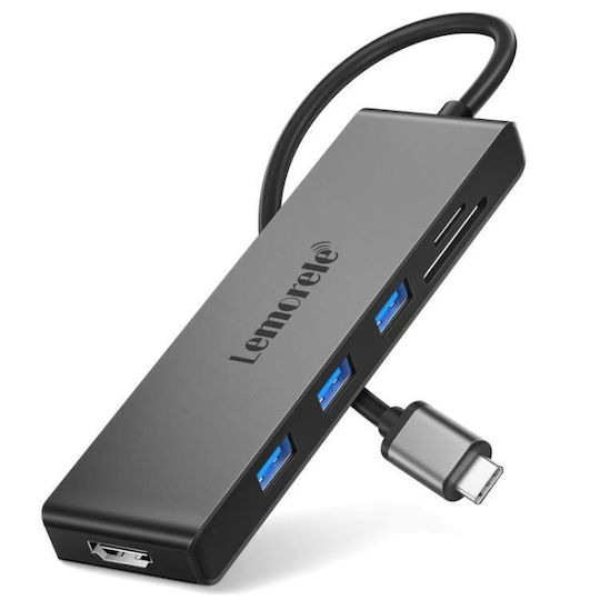 Lemorele TC23L USB-C Докинг Станция с HDMI 4K Черен