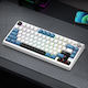 Shipadoo JK750 Ασύρματο Gaming Μηχανικό Πληκτρολόγιο 75% με Custom Blue διακόπτες και RGB φωτισμό (Αγγλικό US) Glacier Blue