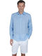 Long Sleeve Linen Shirt Royal Blue