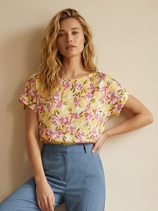 Derpouli Women's Summer Crop Top Floral Yellow