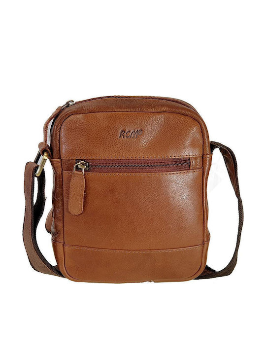 RCM Leather Men's Shoulder / Crossbody Bag Taba...