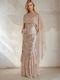 Καλοκαιρινό Maxi Βραδινό Φόρεμα Beige