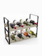 Relaxdays Suport De Sticle Metalic Negru De Podea 29x39.5x17.5cm