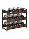 Relaxdays Suport de Sticle de Podea din Lemn Maro 38x20x44.5cm