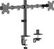 Equip Desk Mounted Stand for 2 Screens up to 32" with Extension Arm (650176)