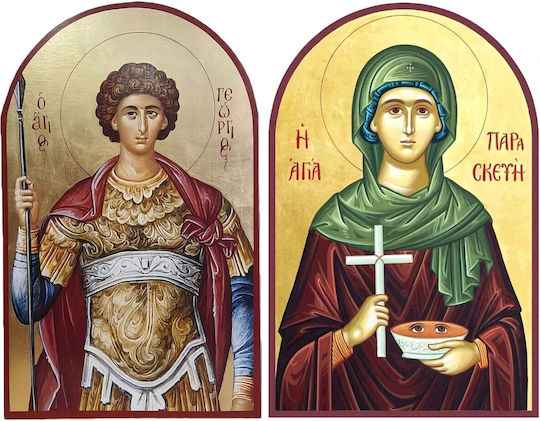 Rizocharto Decoupage A3 Heiligenikonen St. Georg Agia Paraskevi Agiografies