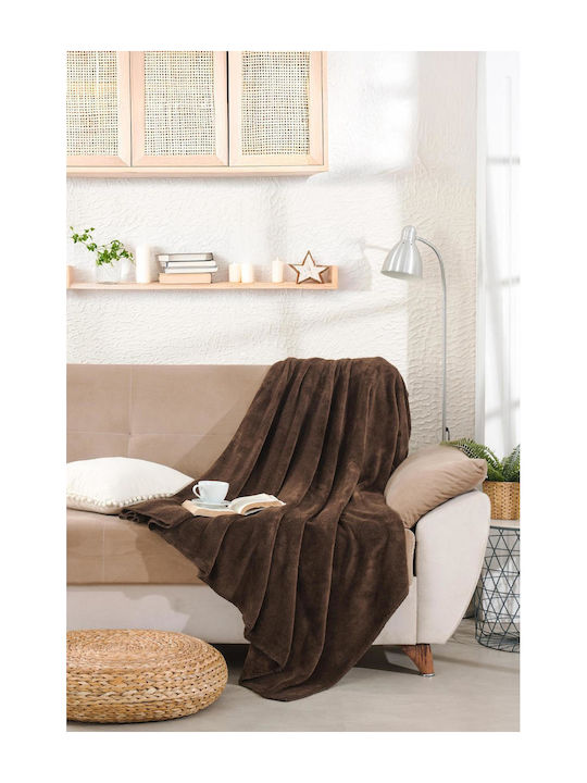 Rebeka Home Одеяло Космено Полу-двойно 180x220см Кафяво