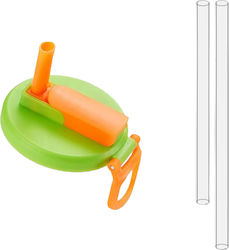 Anti-spill Lid Cans Alista Home Transparent Straw Model Reusable Plastic Carry Handle 5.4 Cm Green