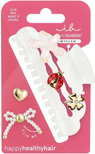 Invisibobble My Claw L Full Charms Κλάμερ Μεγάλου Μεγέθους 1 Τεμάχιο & Charms Διάφορα Σχέδια 5 Τεμάχια